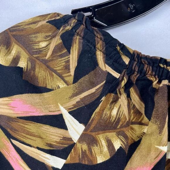 Old Navy Tropical Palm Leaf Peasant Blouse XL - Picture 3 of 11